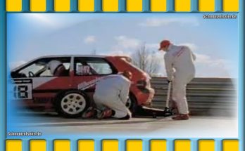 Rennwagen umgeworfen – ein Boxenstopp der besonderen Art. Alle Achtung!