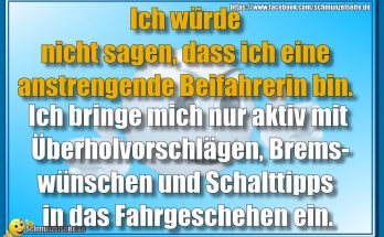 Anstrengende Beifahrerin
