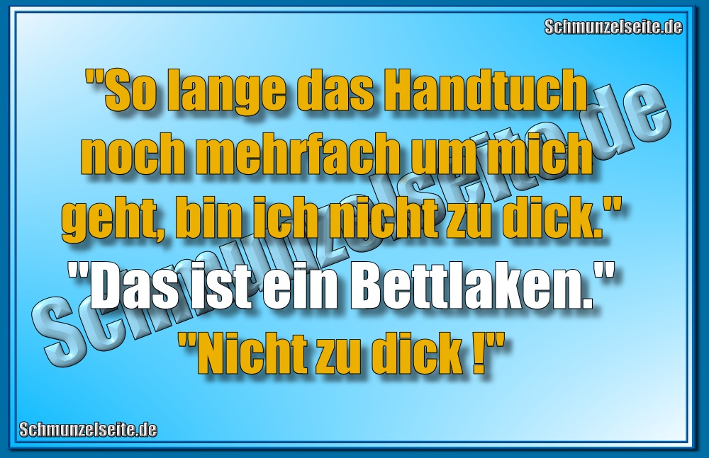Nicht zu dick