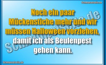 Noch ein paar Mückenstiche mehr und wir müssen Halloween vorziehen, damit ich als Beulenpest gehen kann.