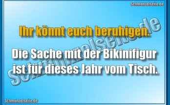 Ihr könnt euch beruhigen. Die Sache mit der Bikinifigur ist für dieses Jahr vom Tisch.