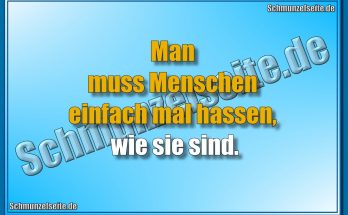 Man muss Menschen einfach mal hassen, wie sie sind