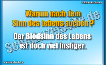 Warum nach dem Sinn des Lebens suchen? Der Blödsinn des Lebens ist doch viel lustiger.