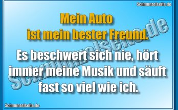 Mein Auto ist mein bester Freund. Es beschwert sich nie, hört immer meine Musik und säuft fast so viel wie ich.