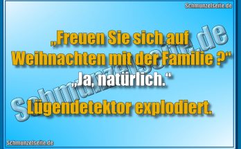 „Freuen Sie sich auf Weihnachten mit der Familie?“ „Ja, natürlich.“ Lügendetektor explodiert.