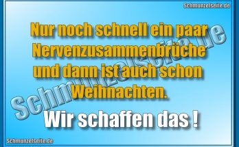 Nur noch schnell ein paar Nervenzusammenbrüche und dann ist auch schon Weihnachten. Wir schaffen das!