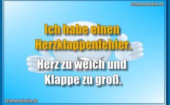 Ich habe einen Herzklappenfehler. Herz zu weich und Klappe zu groß.