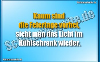 Kaum sind die Feiertage vorbei, sieht man das Licht im Kühlschrank wieder.