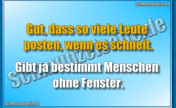 Gut, dass so viele Leute posten, wenn es schneit. Gibt ja bestimmt Menschen ohne Fenster.