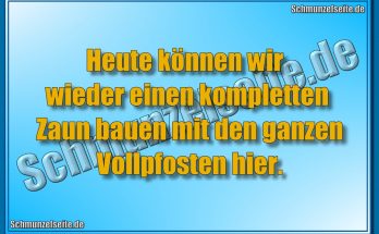 Heute können wir wieder einen kompletten Zaun bauen mit den ganzen Vollpfosten hier.