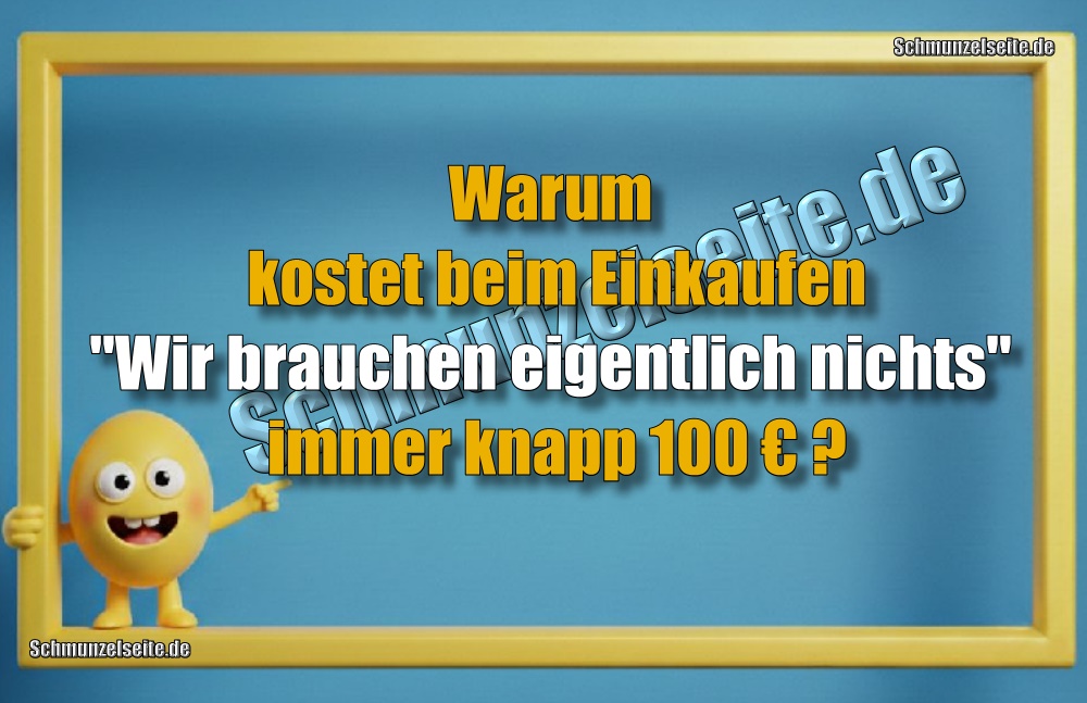 Warum kostet beim Einkaufen "Wir brauchen eigentlich nichts" immer knapp 100€ ?