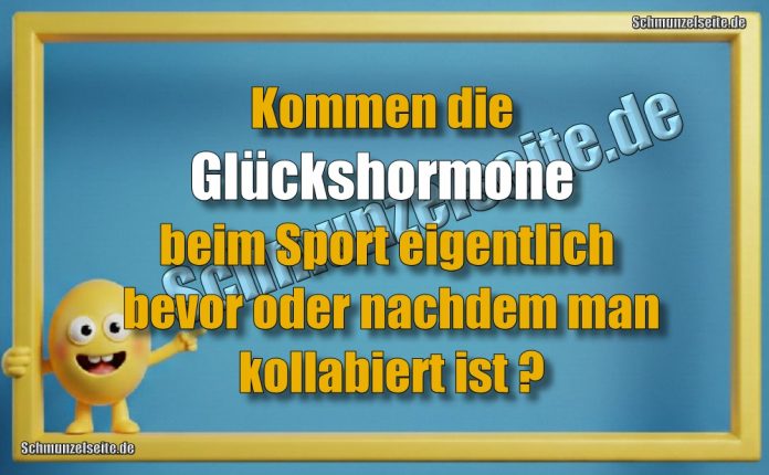Kommen die Glückshormone beim Sport eigentlich bevor oder nachdem man kollabiert ist?
