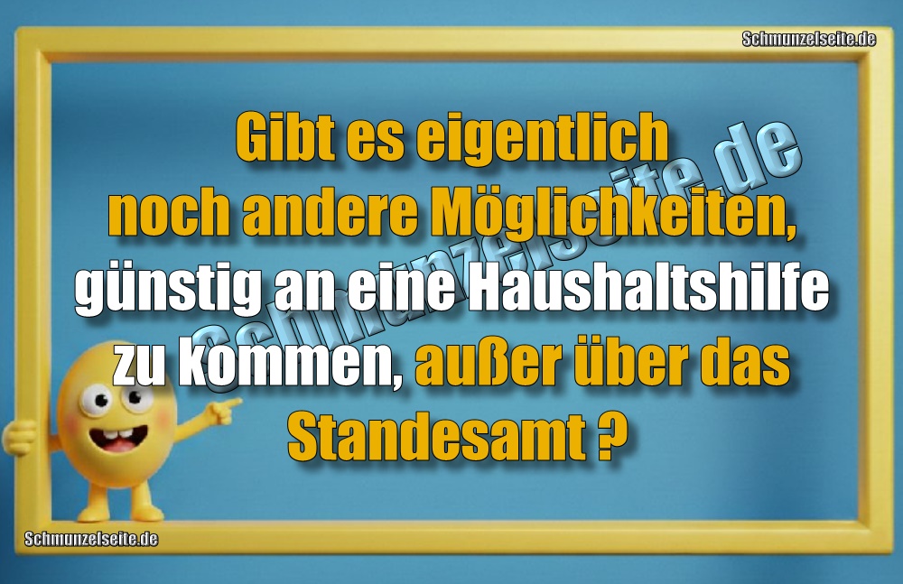 Gibt es eigentlich noch andere Möglichkeiten, günstig an eine Haushaltshilfe zu kommen, außer über das Standesamt?