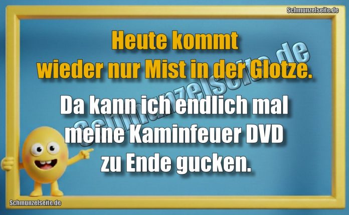 Heute kommt wieder nur Mist in der Glotze. Da kann ich endlich mal meine Kaminfeuer DVD zu Ende gucken.
