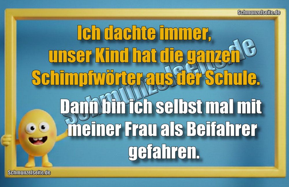 Ich dachte immer, unser Kind hat die ganzen Schimpfwörter aus der Schule. Dann bin ich selbst mal mit meiner Frau als Beifahrer gefahren.