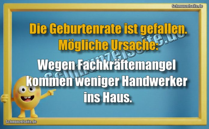 Die Geburtenrate ist gefallen. Mögliche Ursache: Wegen Fachkräftemangel kommen weniger Handwerker ins Haus.