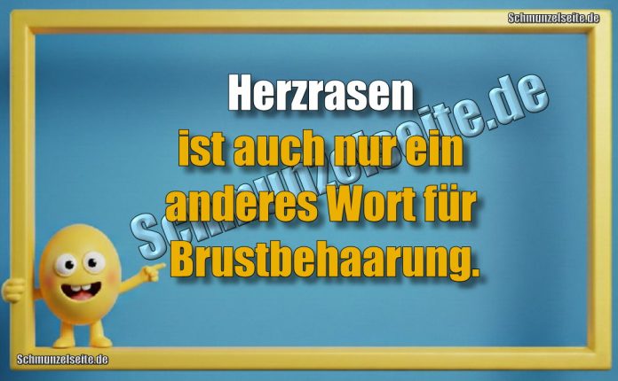 Herzrasen ist auch nur ein anderes Wort für Brustbehaarung.