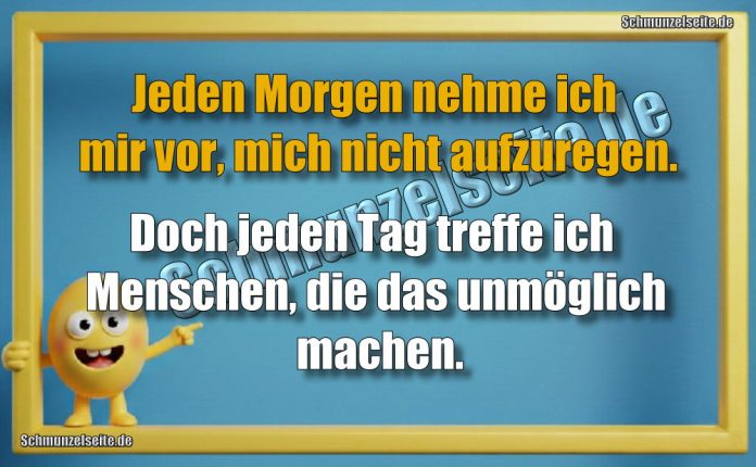 Jeden Morgen nehme ich mir vor, mich nicht aufzuregen. Doch jeden Tag treffe ich Menschen, die das unmöglich machen.