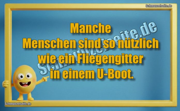 Manche Menschen sind so nützlich wie ein Fliegengitter in einem U-Boot.