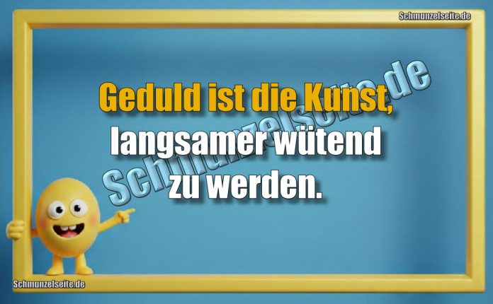 Geduld ist die Kunst, langsamer wütend zu werden.