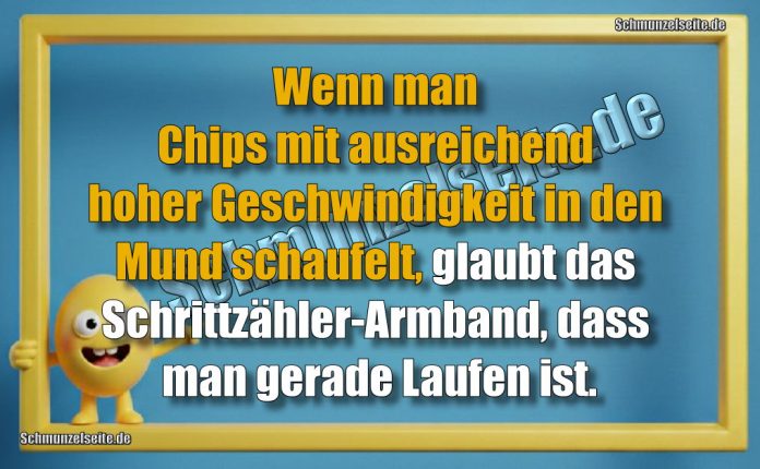Wenn man Chips mit ausreichend hoher Geschwindigkeit in den Mund schaufelt, glaubt das Schrittzähler-Armband, dass man gerade Laufen ist.