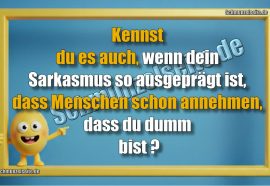 Kennst du es auch, wenn dein Sarkasmus so ausgeprägt ist, dass Menschen schon annehmen, dass du dumm bist?