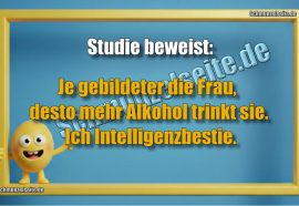 Studie beweist: Je gebildeter die Frau, desto mehr Alkohol trinkt sie. Ich Intelligenzbestie.