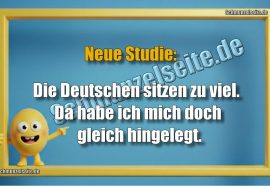 Neue Studie: Die Deutschen sitzen zu viel. Da habe ich mich doch gleich hingelegt.