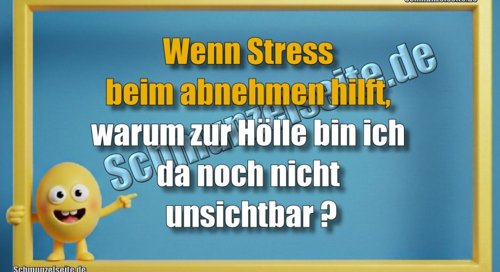 Wenn Stress beim abnehmen hilft, warum zur Hölle bin ich da noch nicht unsichtbar?