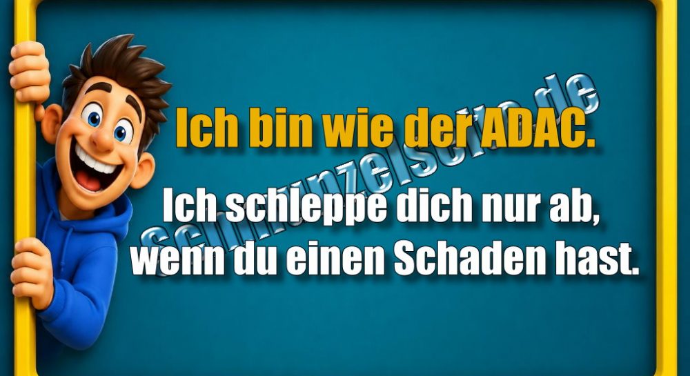Ich bin wie der ADAC. Ich schleppe dich nur ab, wenn du einen Schaden hast.