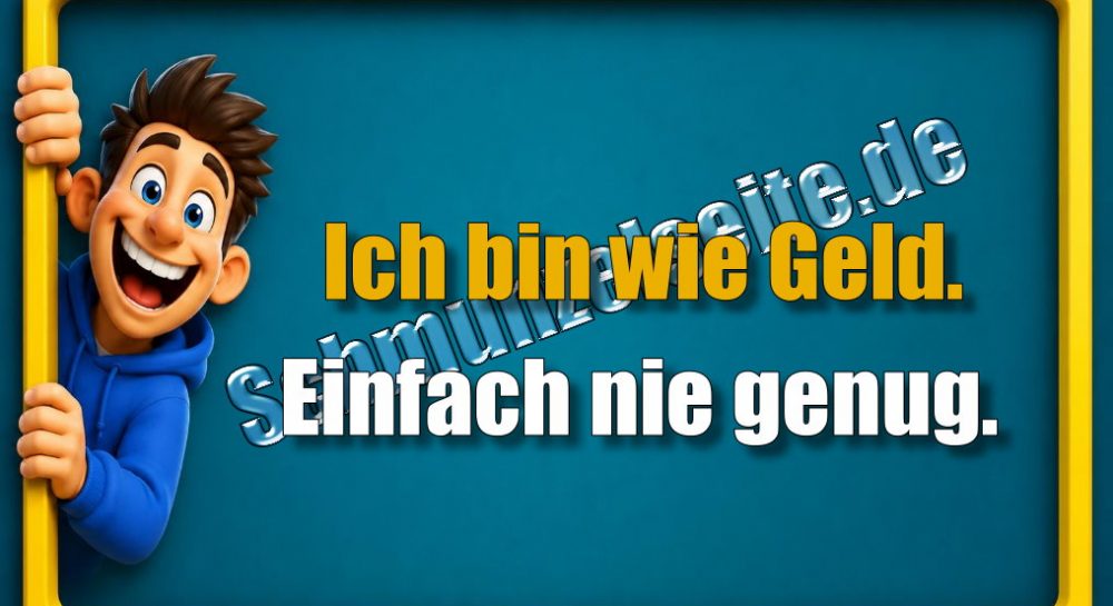 Ich bin wie Geld. Einfach nie genug.