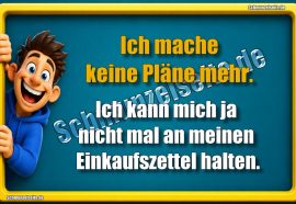 Ich mache keine Pläne mehr. Ich kann mich ja nicht mal an meinen Einkaufszettel halten.