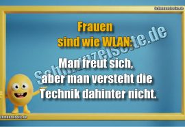 Frauen sind wie WLAN: Man freut sich, aber man versteht die Technik dahinter nicht.