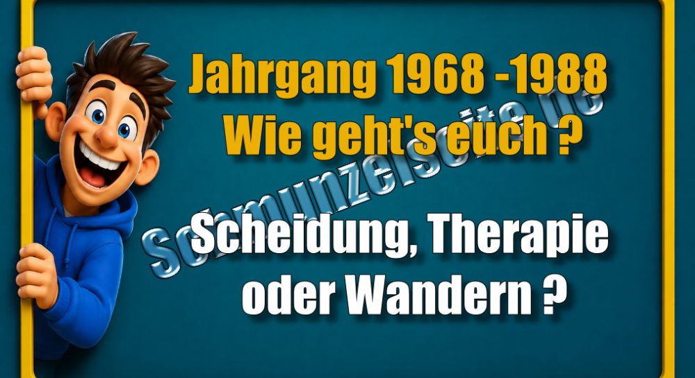 Jahrgang 1968-1988 Wie geht's euch? Scheidung, Therapie oder Wandern?