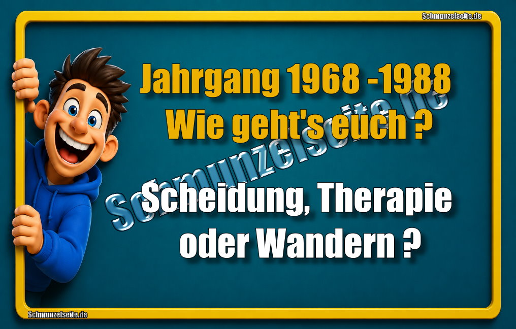 Jahrgang 1968-1988 Wie geht's euch? Scheidung, Therapie oder Wandern?