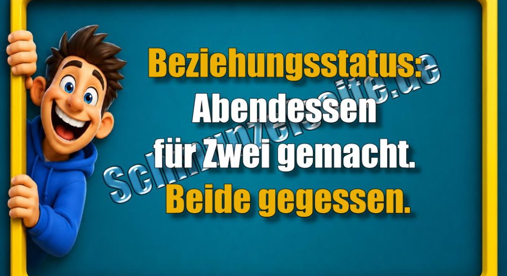Beziehungsstatus: Abendessen für Zwei gemacht. Beide gegessen.