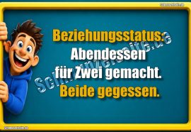 Beziehungsstatus: Abendessen für Zwei gemacht. Beide gegessen.