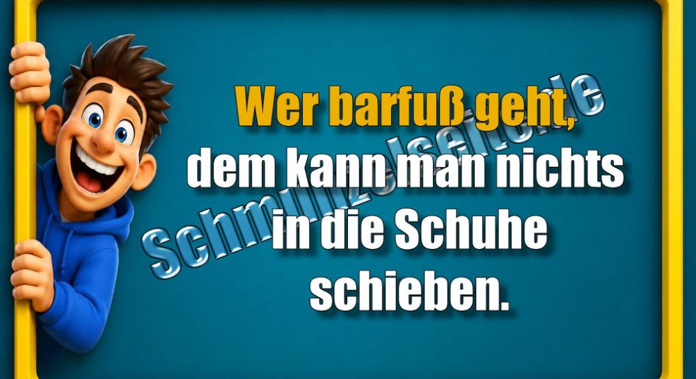 Wer barfuß geht, dem kann man nichts in die Schuhe schieben.