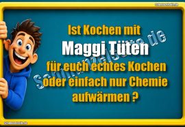 Ist Kochen mit Maggi Tüten für euch echtes Kochen oder einfach nur Chemie aufwärmen?