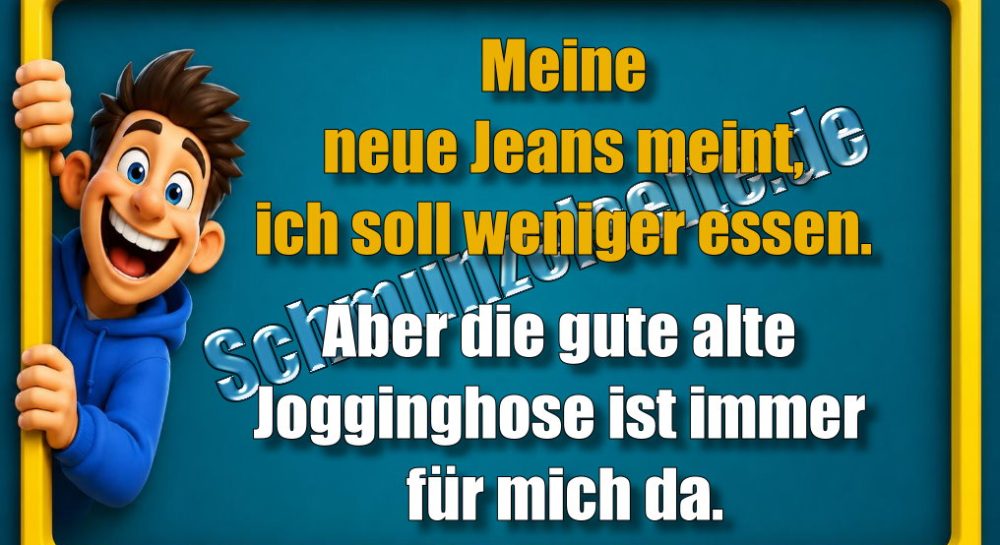 Meine neue Jeans meint, ich soll weniger essen. Aber die gute alte Jogginghose ist immer für mich da.