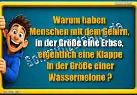 Warum haben Menschen mit dem Gehirn, in der Größe eine Erbse, eigentlich eine Klappe in der Größe einer Wassermelone?