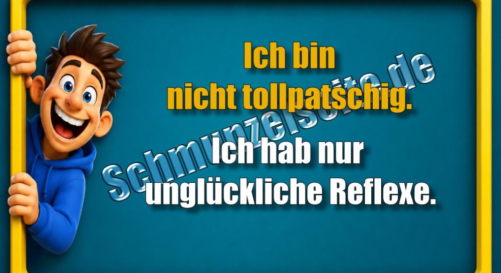 Ich bin nicht tollpatschig. Ich hab nur unglückliche Reflexe.