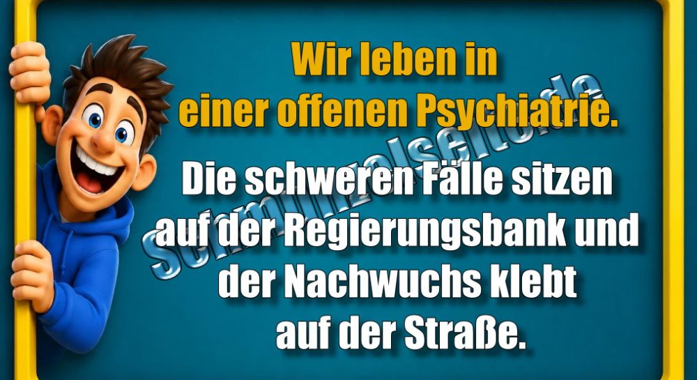 Wir leben in einer offenen Psychiatrie. Die schweren Fälle sitzen auf der Regierungsbank und der Nachwuchs klebt auf der Straße.