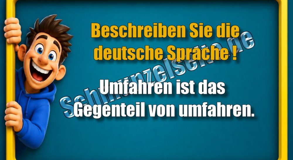 Beschreiben Sie die deutsche Sprache! Umfahren ist das Gegenteil von umfahren.