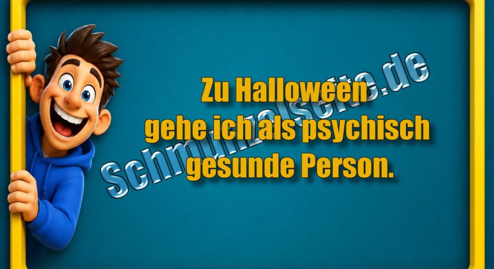 Zu Halloween gehe ich als psychisch gesunde Person.