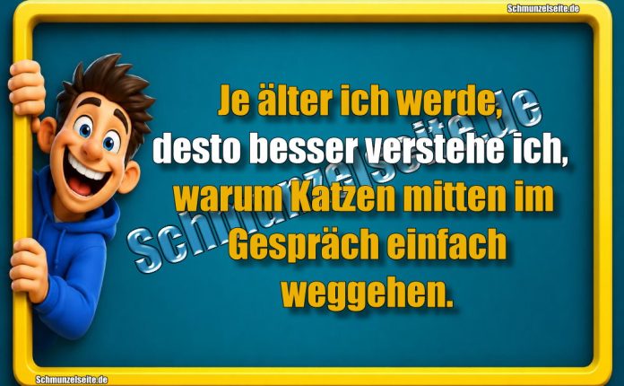Je älter ich werde, desto besser verstehe ich, warum Katzen mitten im Gespräch einfach weggehen.