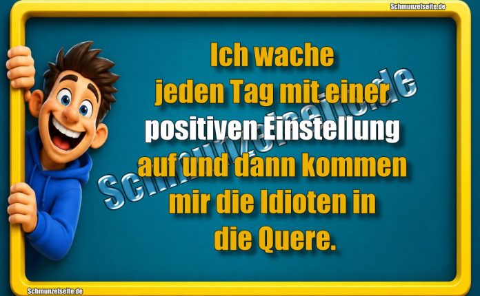 Ich wache jeden Tag mit einer positiven Einstellung auf und dann kommen mir die Idioten in die Quere.