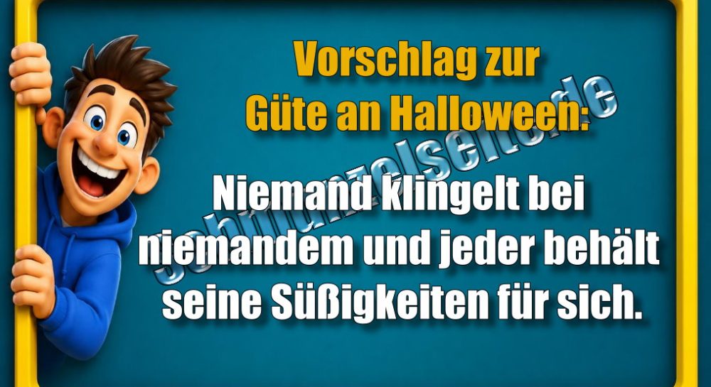 Vorschlag zur Güte an Halloween: Niemand klingelt bei niemandem und jeder behält seine Süßigkeiten für sich.